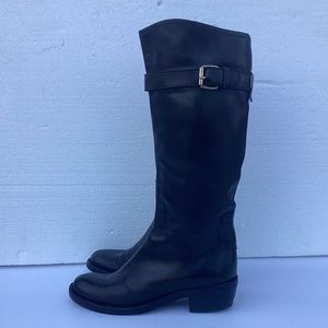 AUTHENTIC $895 Helmut Lang black leather Riding boot 36.5